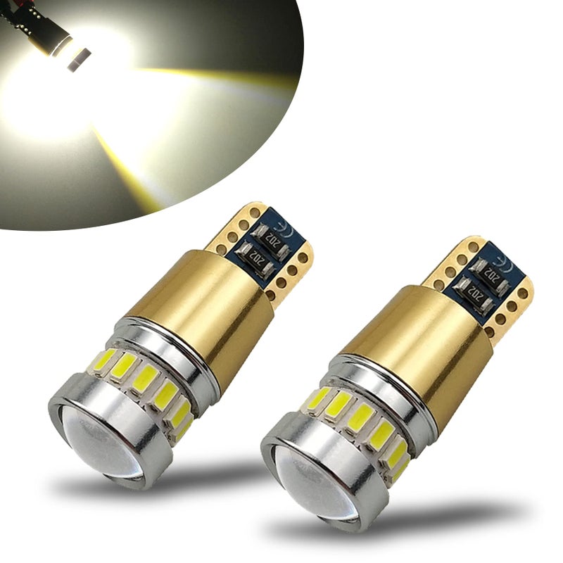 KISLED 12-24V Super Bright 194 912 921 168 175 2825 W5W T10 LED Bulbs with Projectors for Side Marker Cargo High Mount 3rd Brake Lights, Xenon White - Image 1